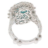 Elegant oval blue turquoise sterling silver ring showcasing intricate detailing.